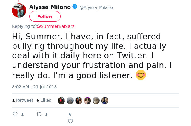 @SummerBabiarz Hi, Summer. I have, in fact, suffered bullying throughout my life. I actually deal with it daily her…