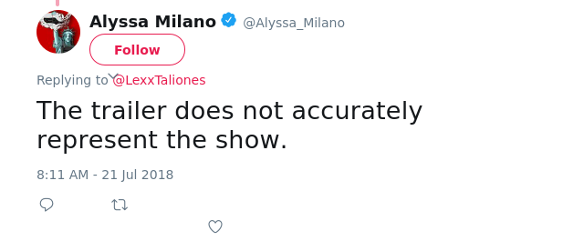 @LexxTaliones The trailer does not accurately represent the show.