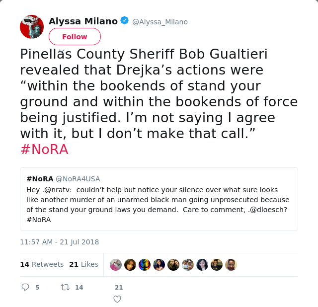 Pinellas County Sheriff Bob Gualtieri revealed that Drejka’s actions were “within the bookends of stand your ground…