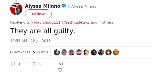 @davidhogg111 @SethRudetsky @marcorubio @NRA @Russia @POTUS They are all guilty.