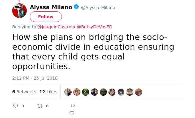 @JoaquinCastrotx @BetsyDeVosED How she plans on bridging the socio-economic divide in education ensuring that every…