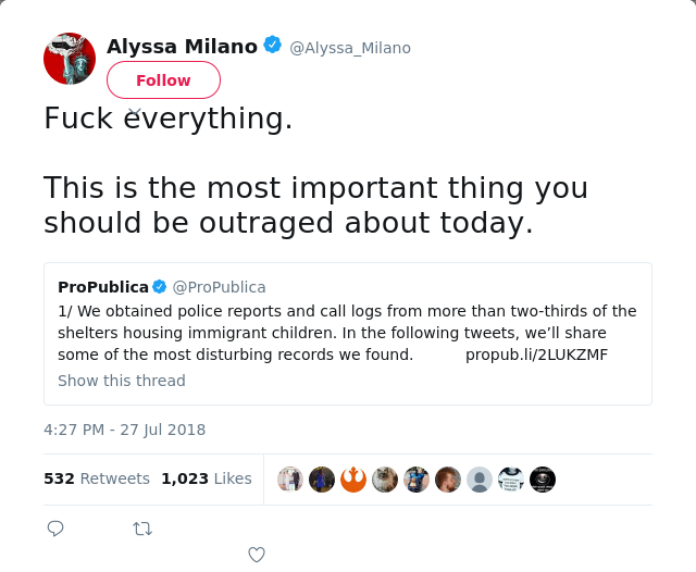 Fuck everything. 

This is the most important thing you should be outraged about today.