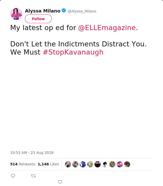 My latest op ed for @ELLEmagazine.  

Don't Let the Indictments Distract You. We Must #StopKavanaugh