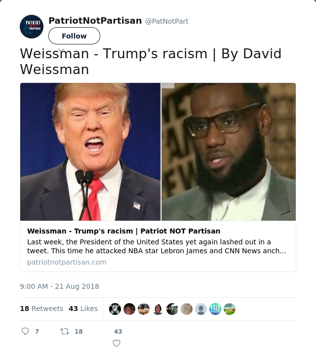 RT @PatNotPart: Weissman - Trump's racism | By David Weissman