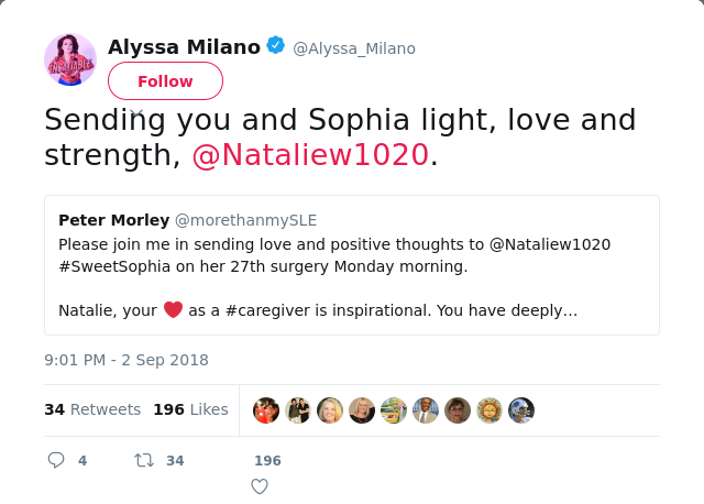 Sending you and Sophia light, love and strength, @Nataliew1020.