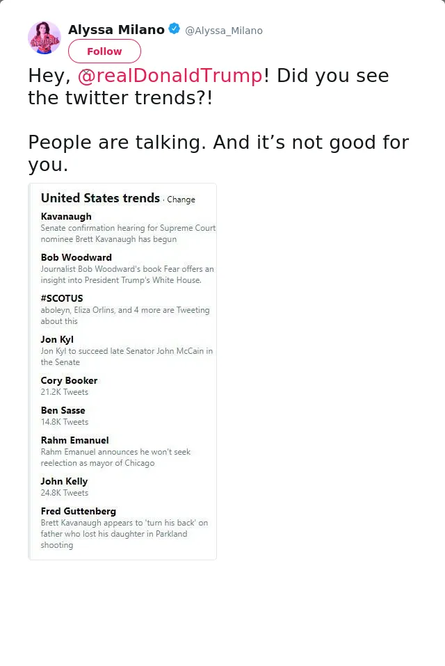 Hey, @realDonaldTrump! Did you see the twitter trends?! 

People are talking. And it’s not good for you.
