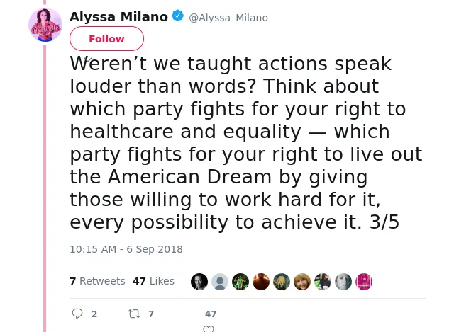 Weren’t we taught actions speak louder than words? Think about which party fights for your right to healthcare and…