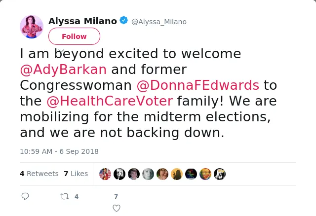 I am beyond excited to welcome @AdyBarkan and former Congresswoman @DonnaFEdwards to the @HealthCareVoter family! W…