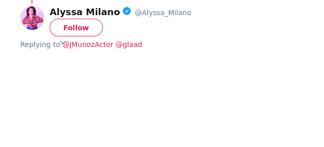 @JMunozActor @glaad So glad it’s you.