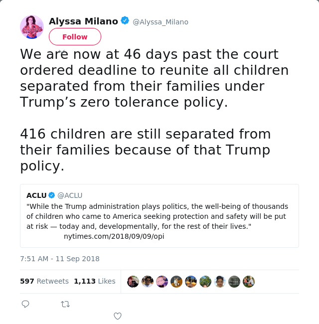We are now at 46 days past the court ordered deadline to reunite all children separated from their families under T…