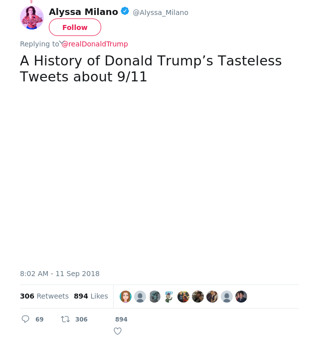 @realDonaldTrump A History of Donald Trump’s Tasteless Tweets about 9/11
