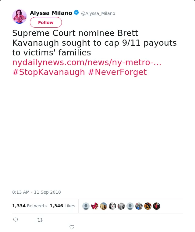 Supreme Court nominee Brett Kavanaugh sought to cap 9/11 payouts to victims' families