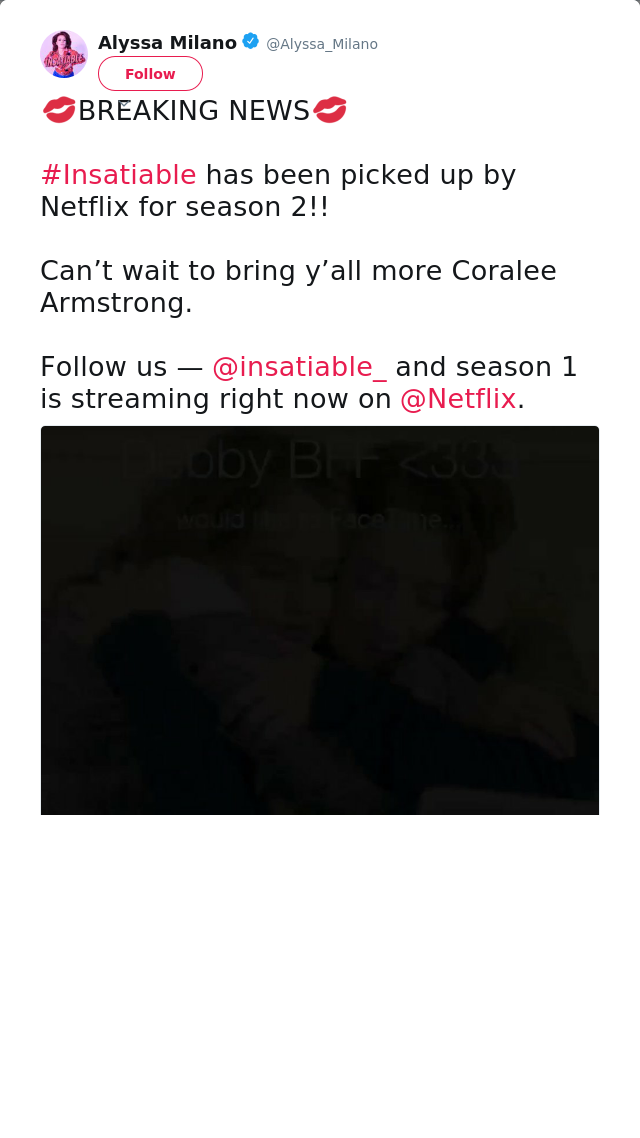💋BREAKING NEWS💋

#Insatiable has been picked up by Netflix for season 2!! 

Can’t wait to bring y’all more Coralee…