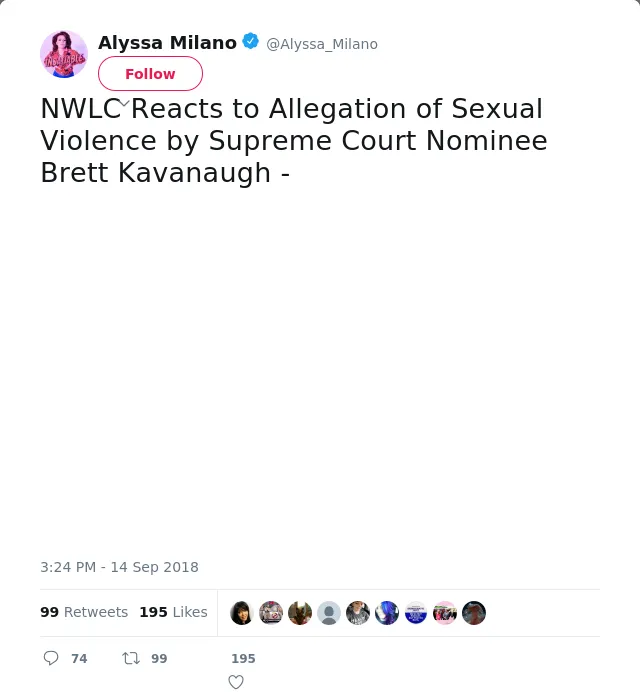 NWLC Reacts to Allegation of Sexual Violence by Supreme Court Nominee Brett Kavanaugh -