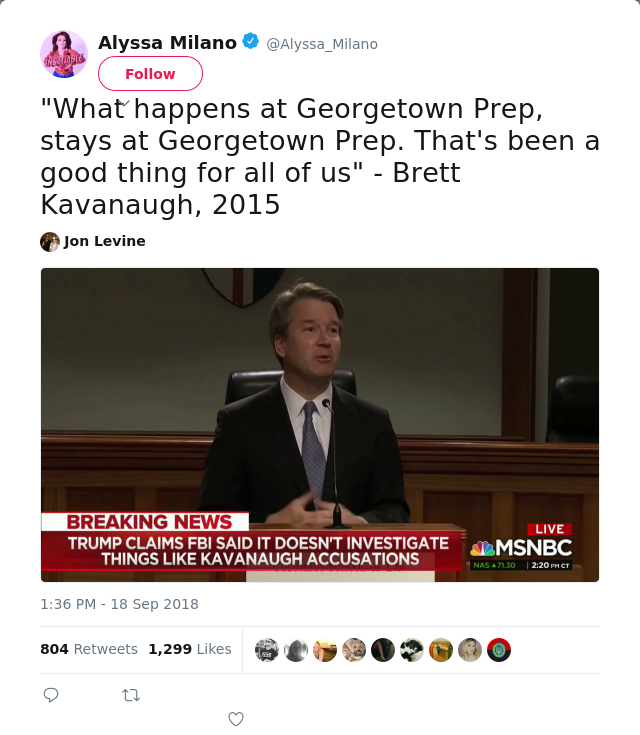 "What happens at Georgetown Prep, stays at Georgetown Prep. That's been a good thing for all of us" - Brett Kavanau…