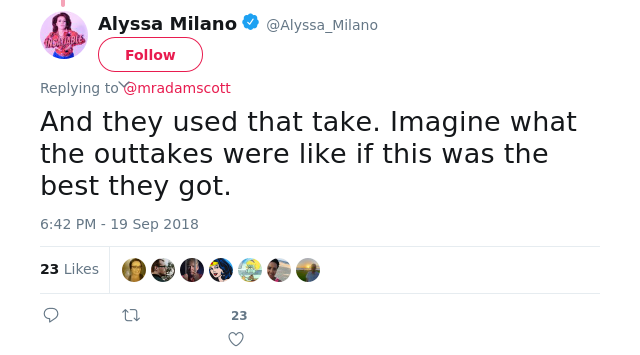 @mradamscott And they used that take. Imagine what the outtakes were like if this was the best they got.