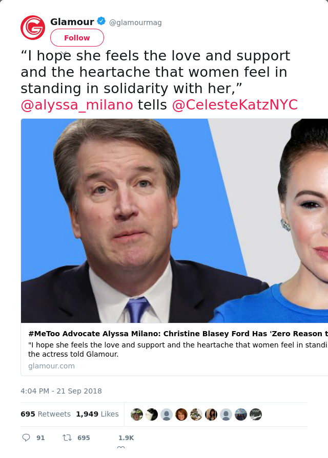 RT @glamourmag: “I hope she feels the love and support and the heartache that women feel in standing in solidarity with her,” @alyssa_milan…