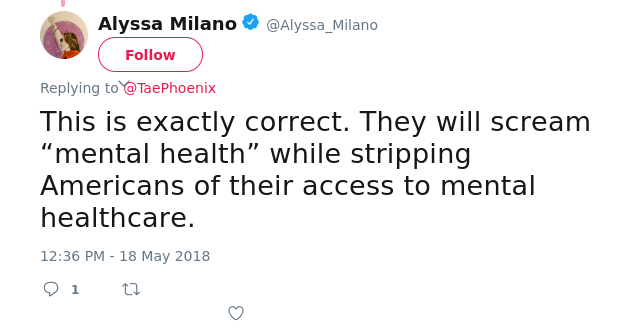 @TaePhoenix This is exactly correct. They will scream “mental health” while stripping Americans of their access to mental healthcare.