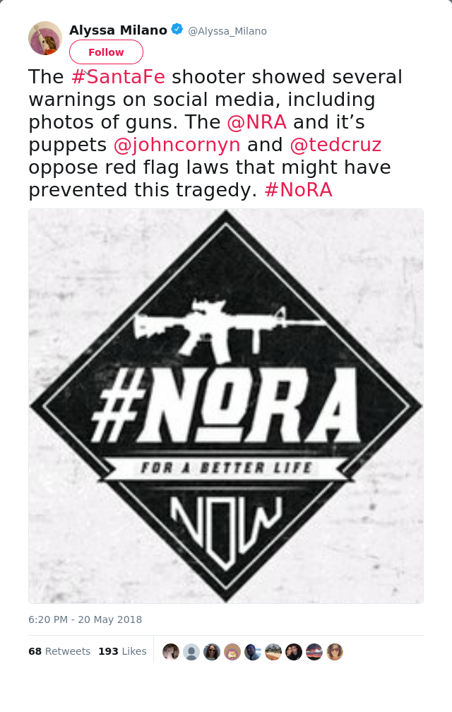 The #SantaFe shooter showed several warnings on social media, including photos of guns. The @NRA and it’s puppets…