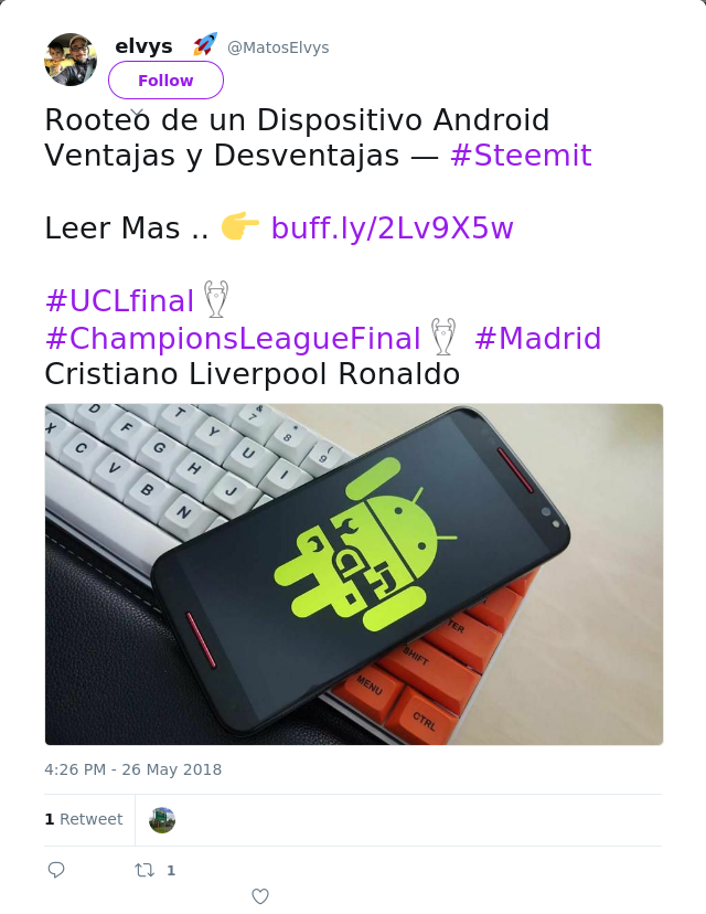 RT @MatosElvys: Rooteo de un Dispositivo Android Ventajas y Desventajas — #Steemit 

Leer Mas .. 👉