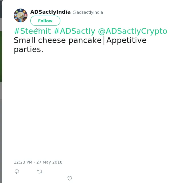 #Steemit #ADSactly @ADSactlyCrypto Small cheese pancake│Appetitive parties.