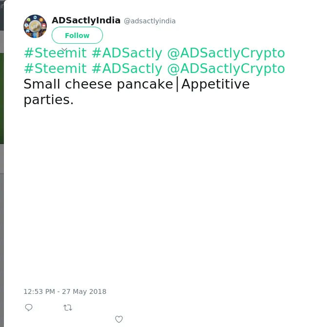 #Steemit #ADSactly @ADSactlyCrypto #Steemit #ADSactly @ADSactlyCrypto Small cheese pancake│Appetitive parties.