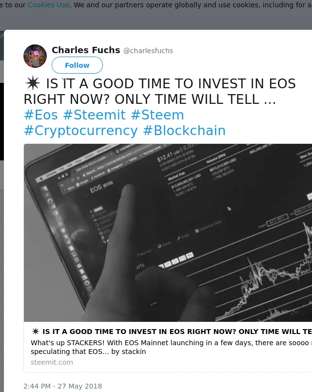 ✴️ IS IT A GOOD TIME TO INVEST IN EOS RIGHT NOW? ONLY TIME WILL TELL ... #Eos #Steemit #Steem #Cryptocurrency…
