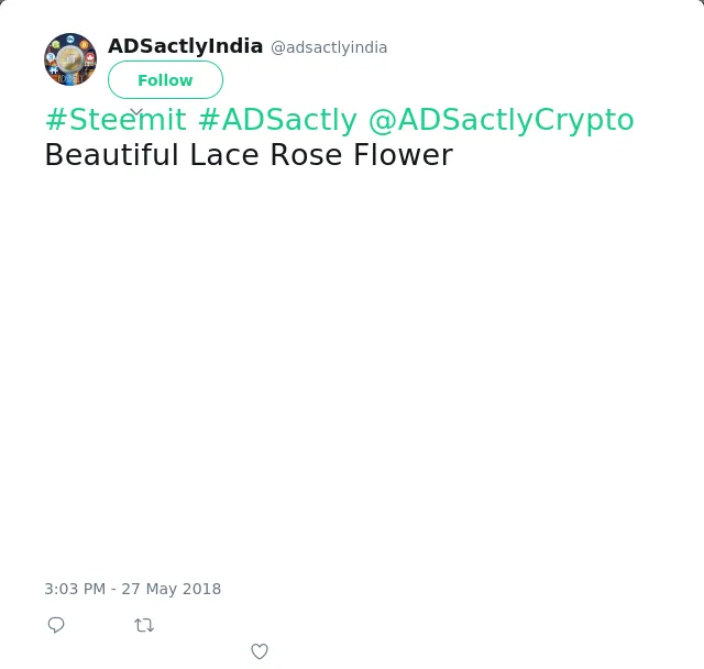 #Steemit #ADSactly @ADSactlyCrypto Beautiful Lace Rose Flower