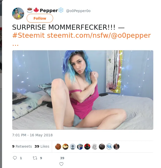 RT @o0Pepper0o: SURPRISE MOMMERFECKER!!! — #Steemit