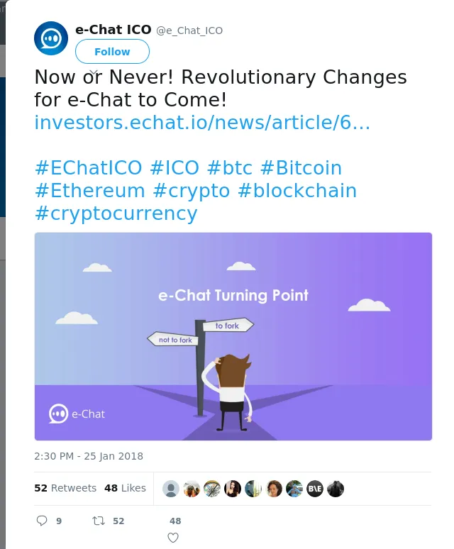 RT @e_Chat_ICO: Now or Never! Revolutionary Changes for e-Chat to Come!