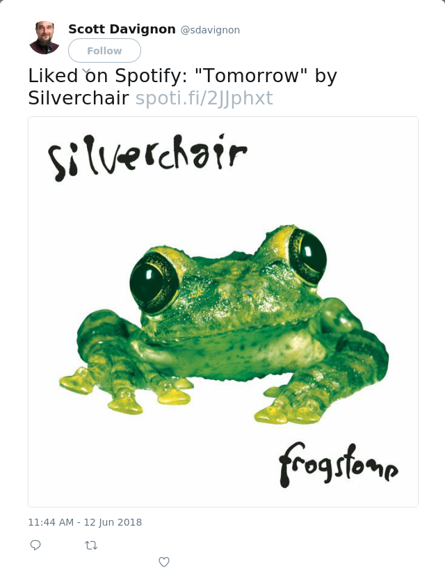 Liked on Spotify: "Tomorrow" by Silverchair