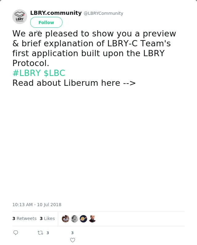 RT @LBRYCommunity: We are pleased to show you a preview &amp; brief explanation of LBRY-C Team's first application built upon the LBRY Protocol…