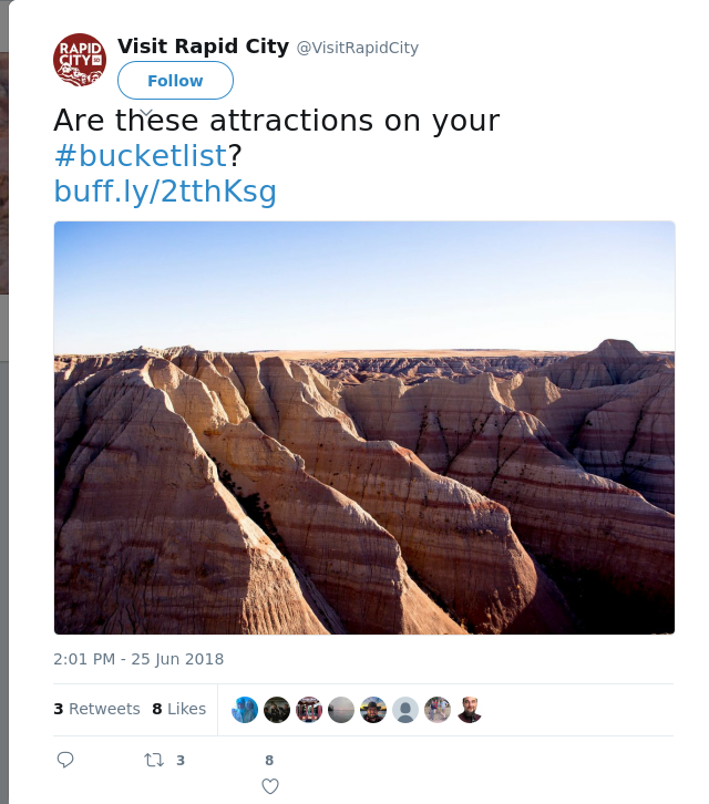 RT @VisitRapidCity: Are these attractions on your #bucketlist?
