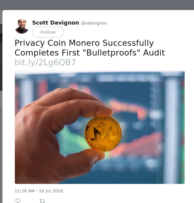 Privacy Coin Monero Successfully Completes First "Bulletproofs" Audit