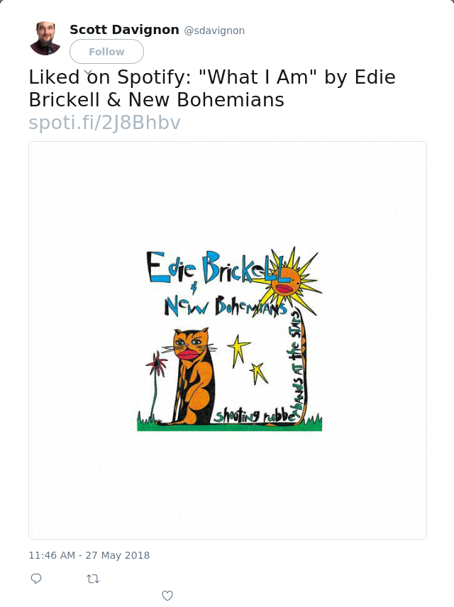 Liked on Spotify: "What I Am" by Edie Brickell &amp; New Bohemians