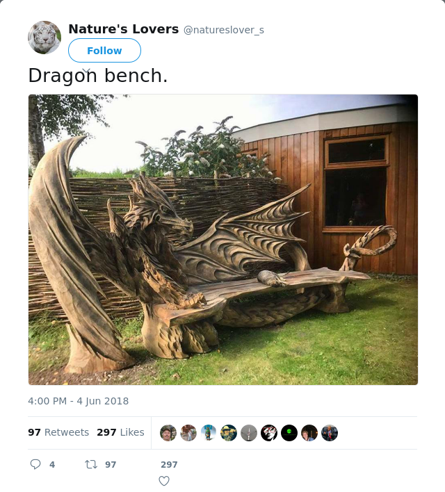 RT @natureslover_s: Dragon bench.