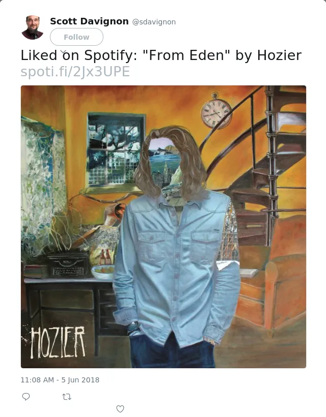 Liked on Spotify: "From Eden" by Hozier