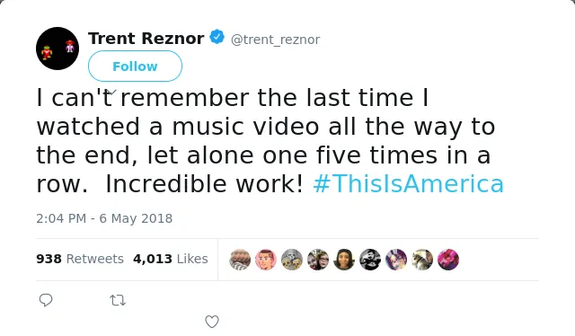 RT @trent_reznor: I can't remember the last time I watched a music video all the way to the end, let alone one five times in a row.  Incred…