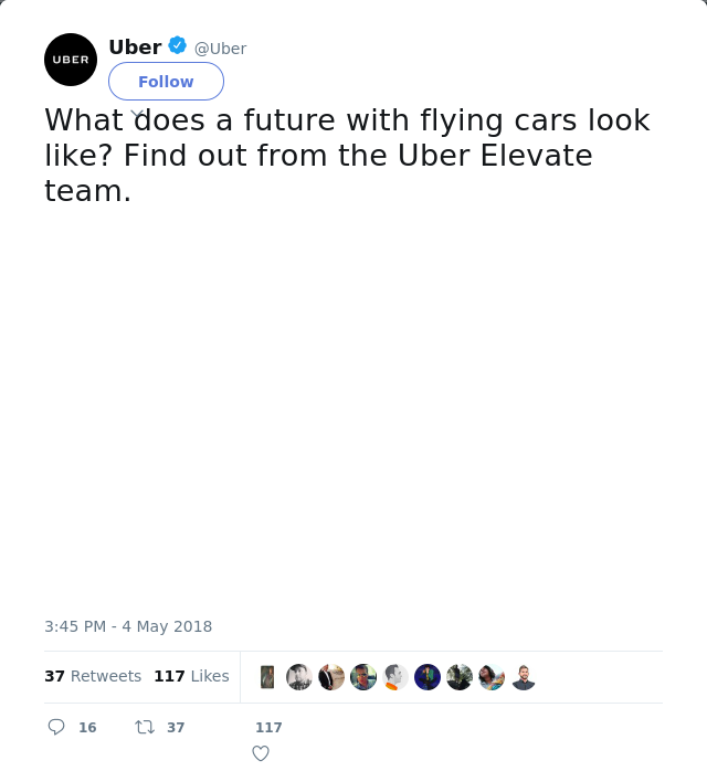 RT @Uber: What does a future with flying cars look like? Find out from the Uber Elevate team.