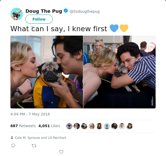 RT @itsdougthepug: What can I say, I knew first 💙💛