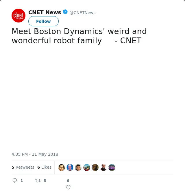 RT @CNETNews: Meet Boston Dynamics' weird and wonderful robot family     - CNET
