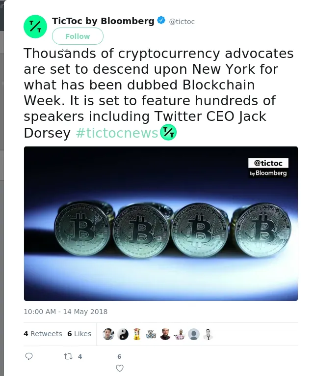 RT @tictoc: Thousands of cryptocurrency advocates are set to descend upon New York for what has been dubbed Blockchain Week. It is set to f…