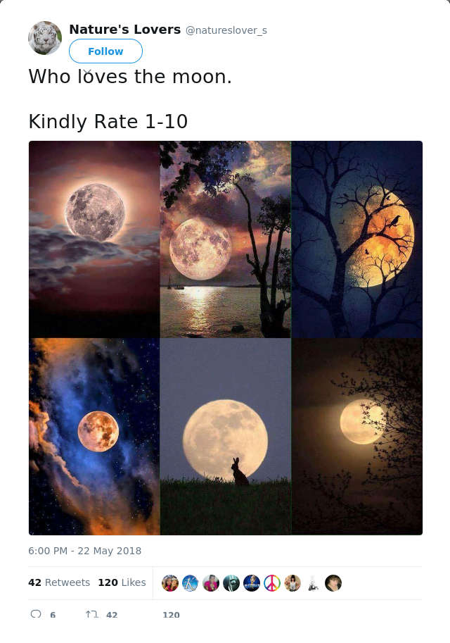 RT @natureslover_s: Who loves the moon.

Kindly Rate 1-10