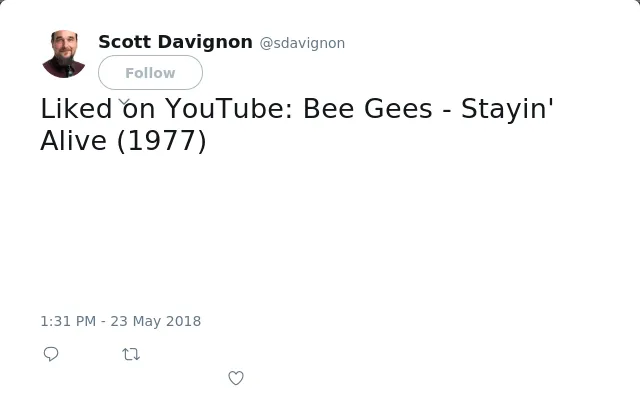 Liked on YouTube: Bee Gees - Stayin' Alive (1977)