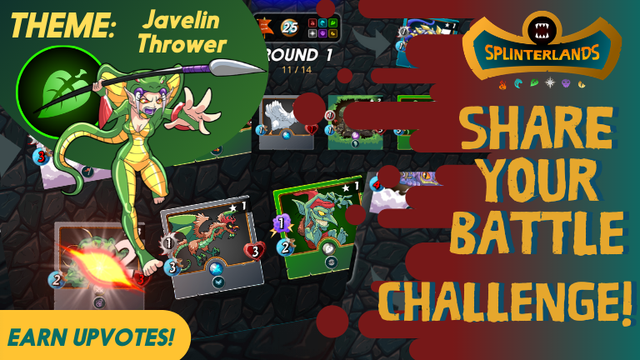 Splinterlands Weekly challenge : Share you winning battle with - JAVELIN THROWER