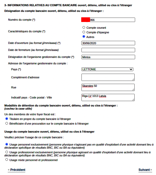 Déclaration Mintos