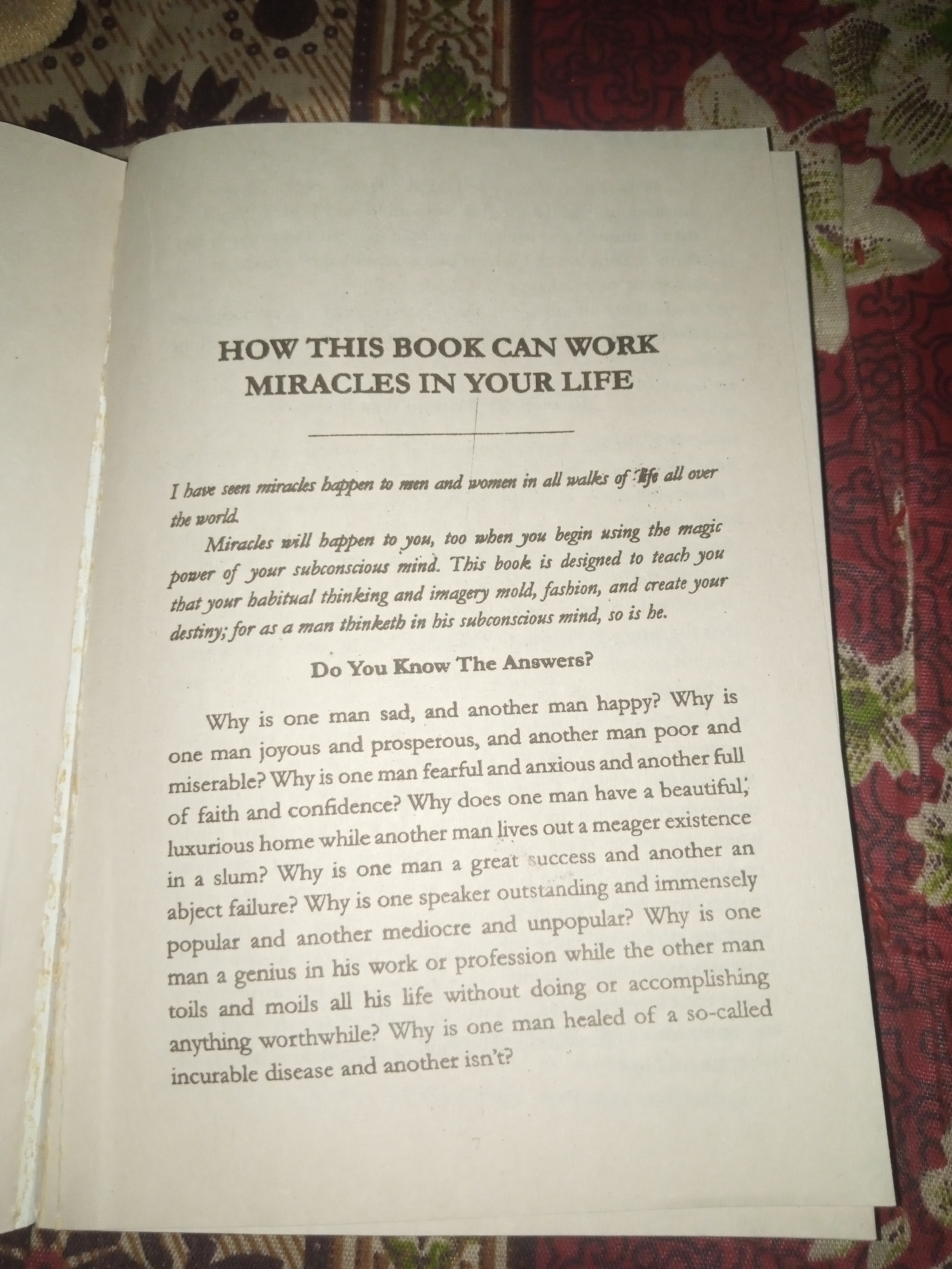 How this book can work miracles in your life.