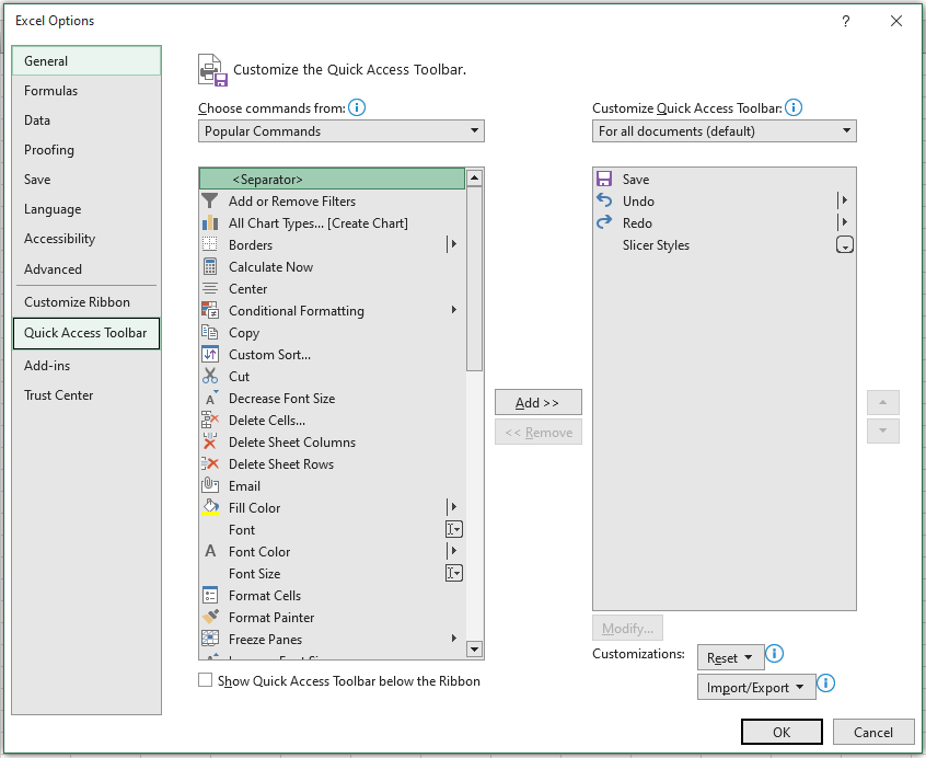 Quick Access Toolbar