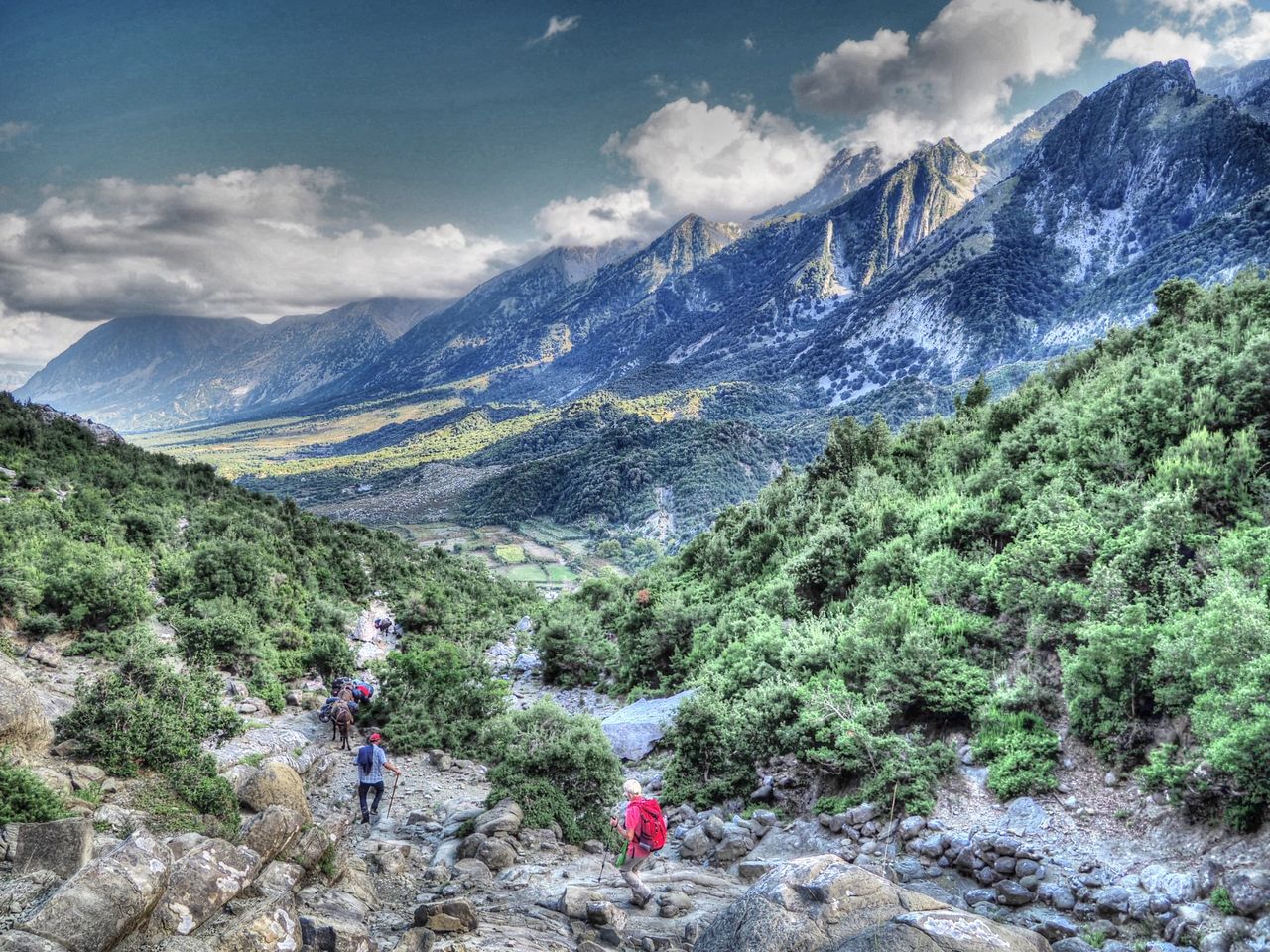 Walking down on goat’s paths