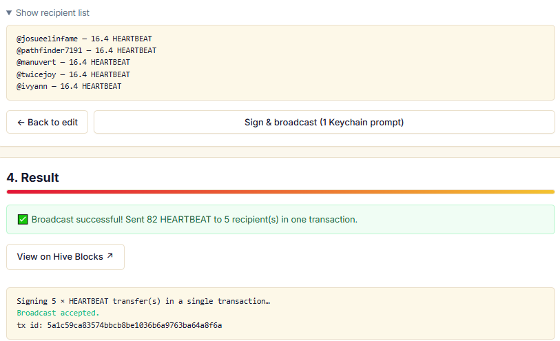 HEARTBEAT REWARDS SENT TO WINNERS